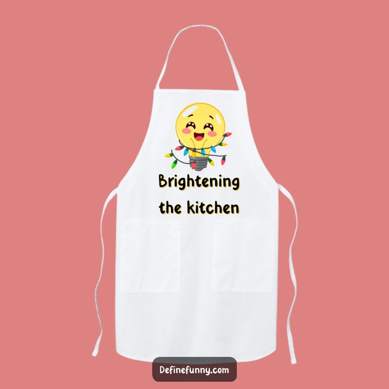 Funny Festive Lightbulb Apron - Cheerful Kitchen Gift