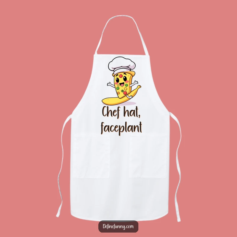 Funny Pizza Chef Slipping Banana Peel Apron - Kitchen Gag Gift