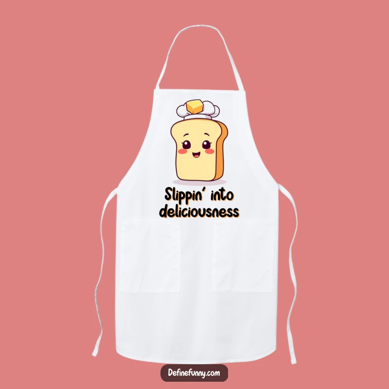Funny Bread Chef Slipping on Butter Apron: Hilarious Cooking Companion