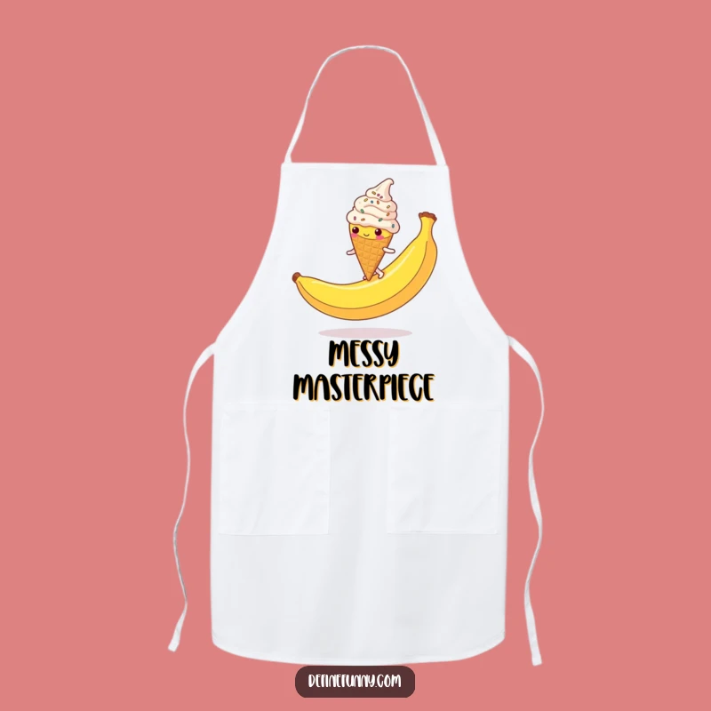 Funny Ice Cream Cone Apron: Kitchen Sprinkled Character Slip Chef Funny Gift