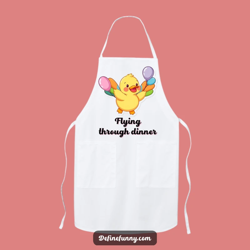 Funny Rubber Duck Balloon Wings Apron: Your Hilarious Flight Companion