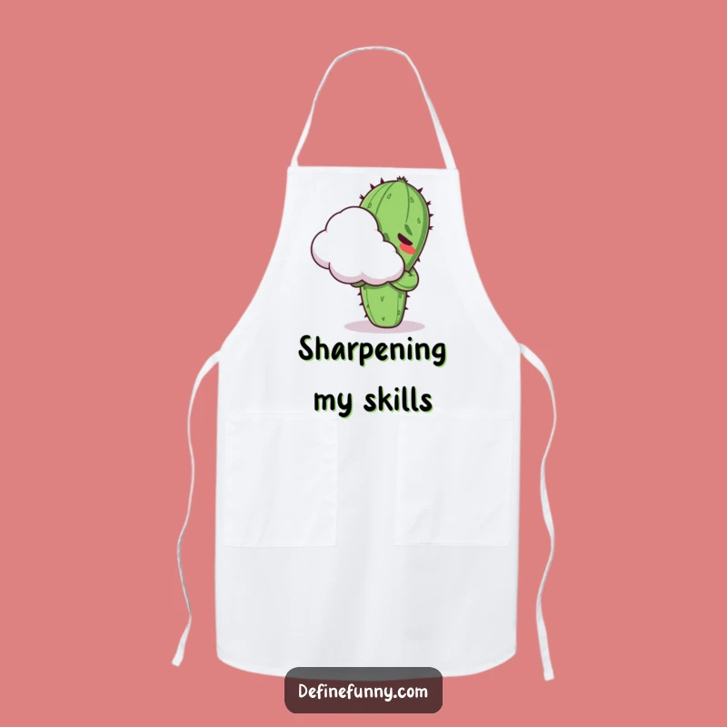 Funny Kawaii Cactus Hugging Cloud Apron - Hilarious Kitchenwear for Introverts