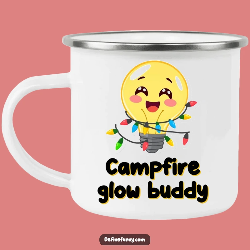 Funny Festive Lightbulb Camping Mug - Bright Outdoor Gift
