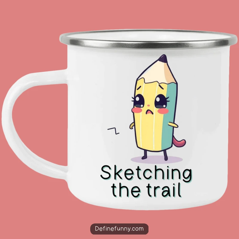 Funny Pencil Artist Camping Mug - Sketchy Adventures!