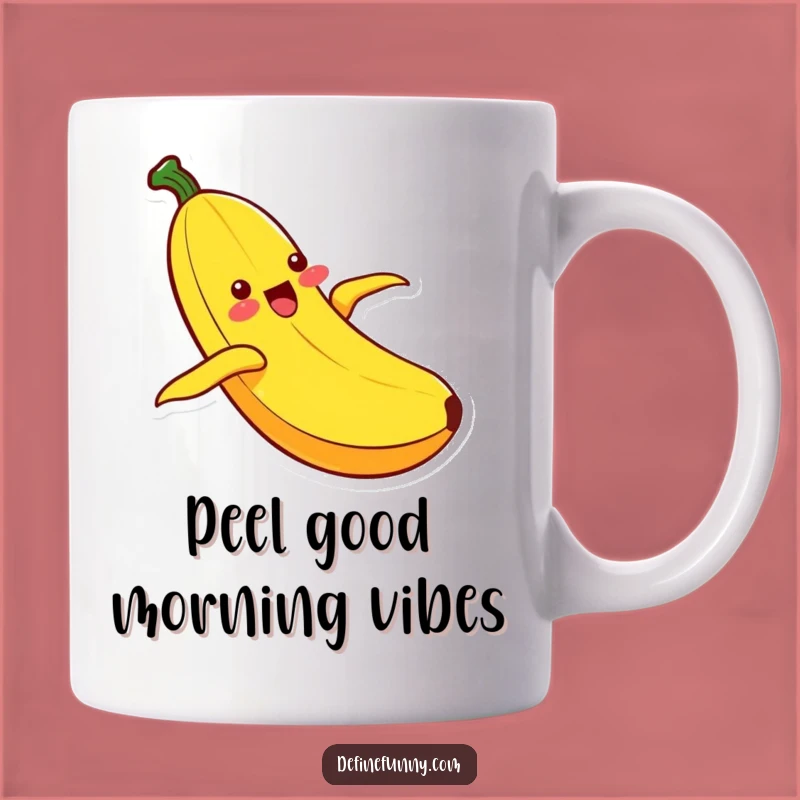 Funny Kawaii Banana Sliding Mug: Ecstatic Joyful Gift for Banana Lovers