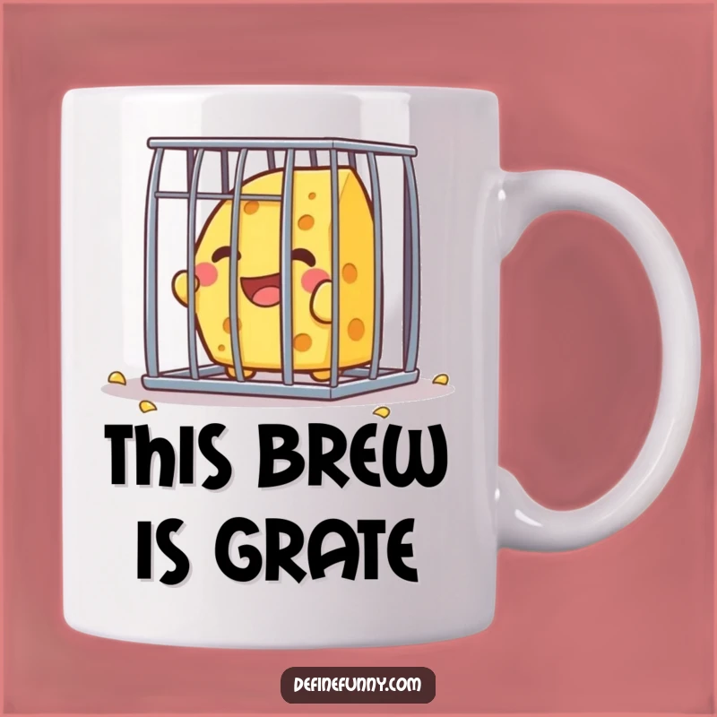 Funny Kawaii Cheese Escaping Cage Mug - Hilarious Foodie Gift for Dreamers