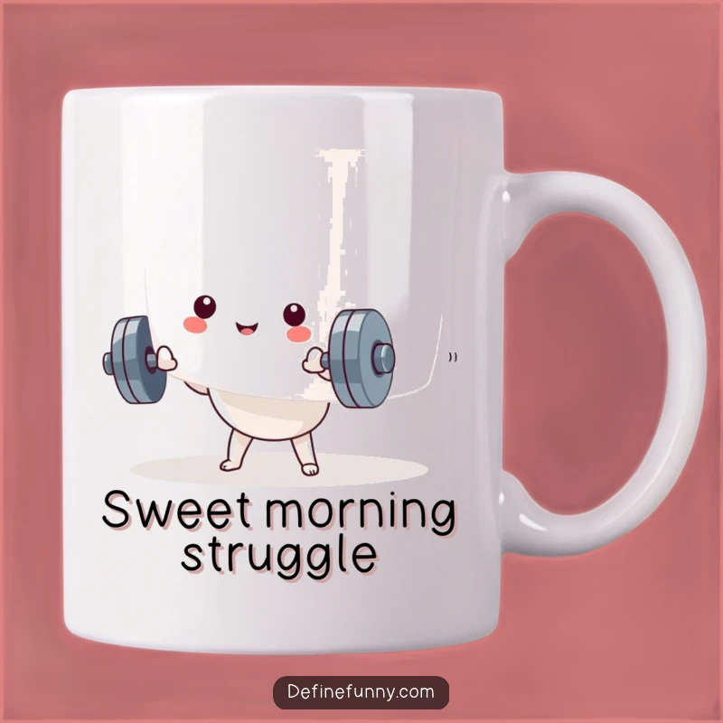 Funny Kawaii Dumbbell Marshmallow Mug: A Hilarious Gift for Your Fitness Fails!