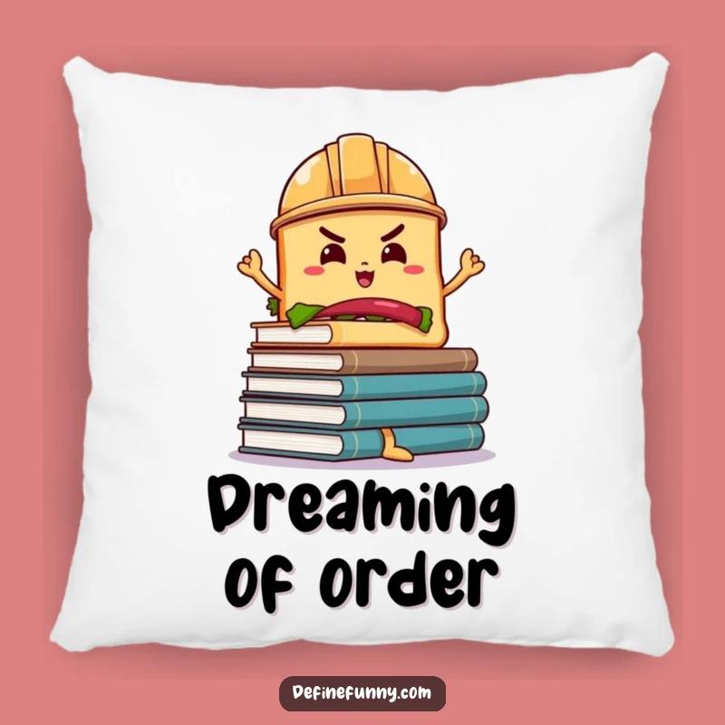 Funny Sandwich Book Balance Pillow: Comfy Hard Hat Character Funny Gift