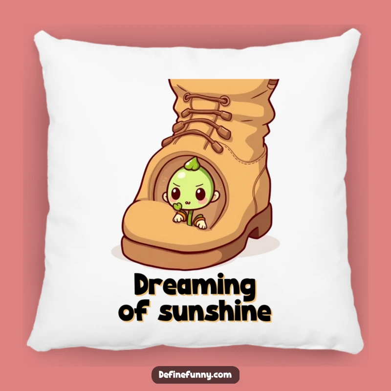 Funny Sprout Boot Pillow - Cozy Comfort with Brave, Determined Design