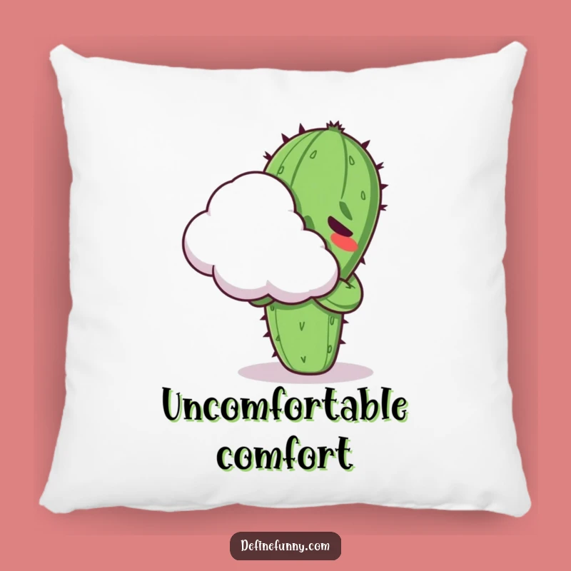 Funny Kawaii Cactus Cloud Hug Pillow - Comfy & Hilarious Awkward Decor