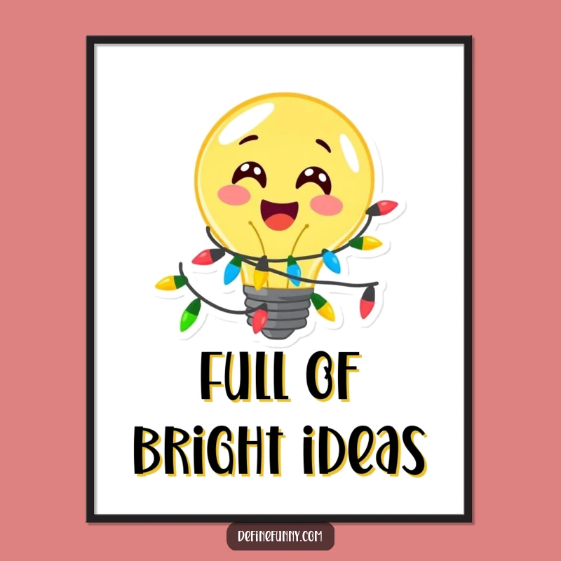 Funny Festive Lightbulb Digital Art - Instant Cheerful Gift