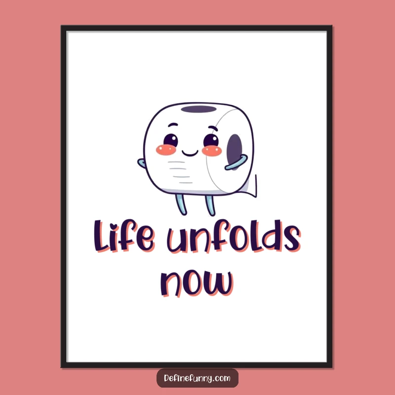 Funny Toilet Paper Digital Art: Unrolling with Glee - Printable Humorous Decor Gift