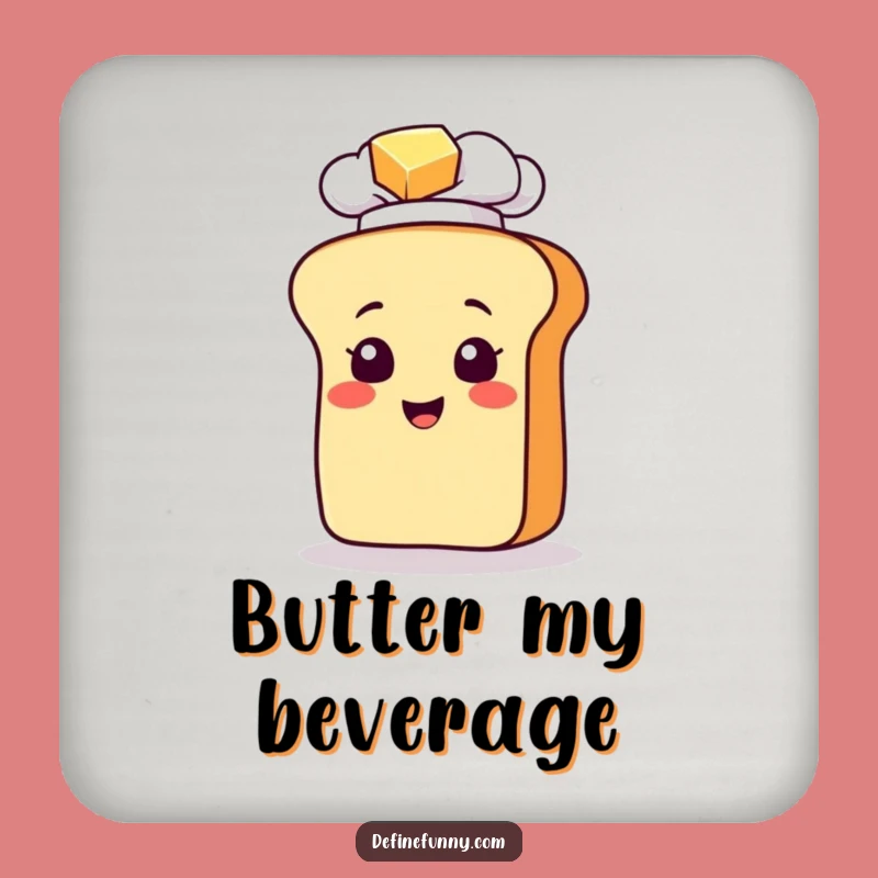 Funny Bread Chef Slipping on Butter Coaster: Hilarious Table Protection