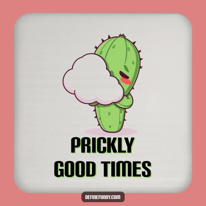 Funny Kawaii Cactus Cloud Hug Coaster - Hilarious Protection for Drink Tables