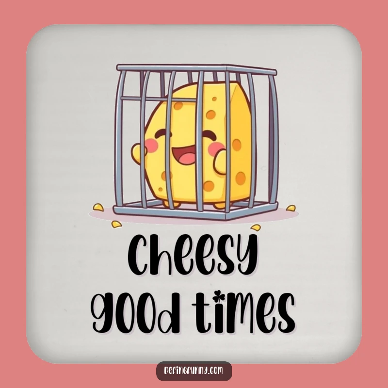 Funny Kawaii Cheese Escape Coaster - Hilarious Protection for Tables