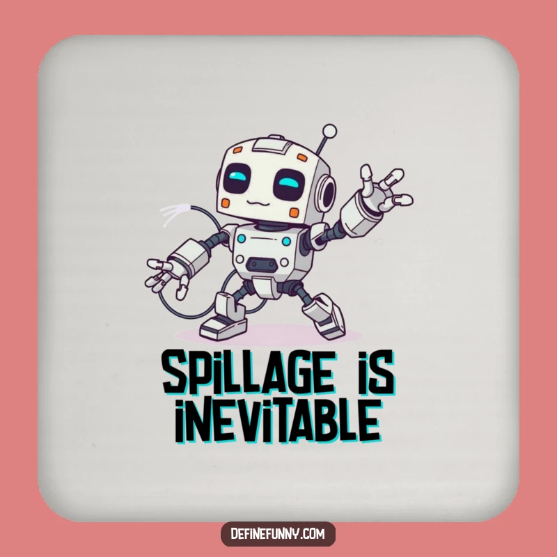 Funny Robot Wire Trip Drink Coaster: Protect Surfaces with Comedic Mechanical Style