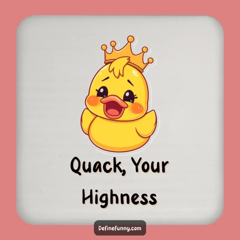 Funny Rubber Ducky Crown Coaster: Shocked Joy Decor, Chic Gift