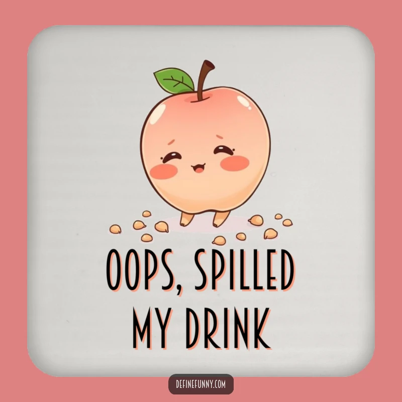 Funny Tripping Apple Coaster: Sip with Sweet Clumsiness