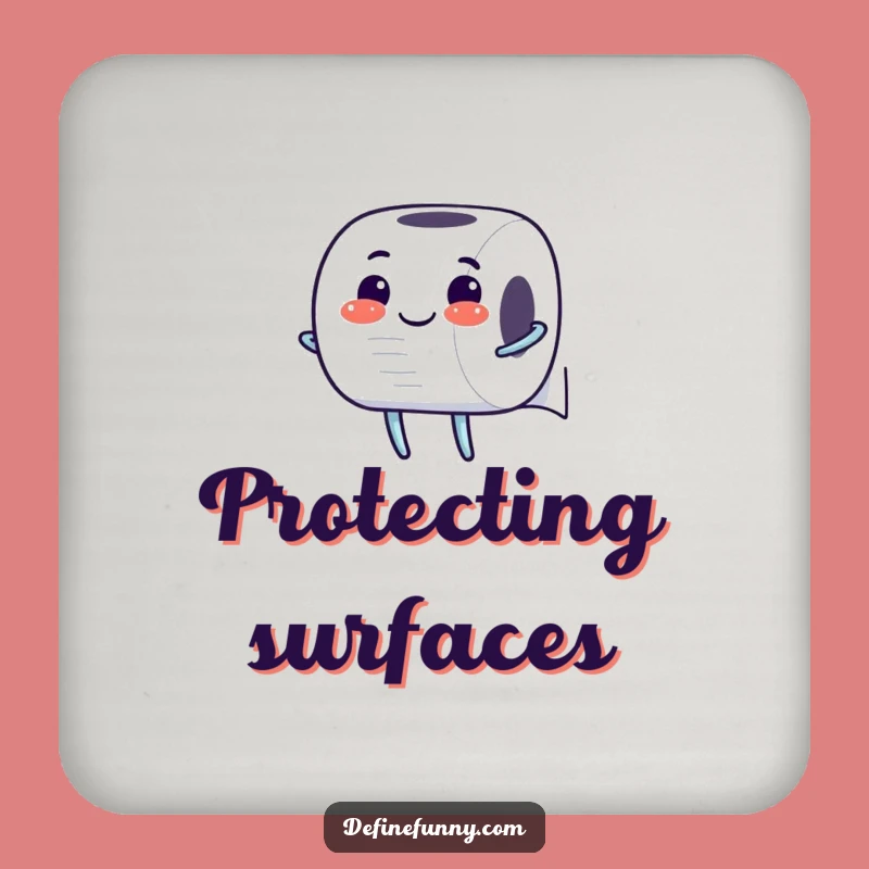 Funny Toilet Paper Coaster: Unrolling with Glee - Humorous Table Decor Gift