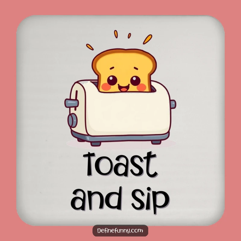Funny Toast Surprise Coaster - Smiling Pop-Up Drink Protector, Breakfast Gift