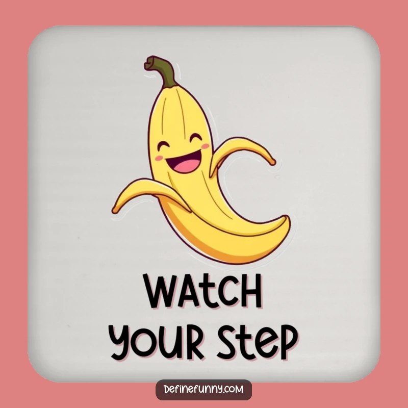 Funny Banana Peel Slip Coaster: Comedic Flair Decor, Chic Gift