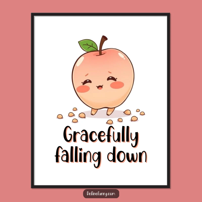 Funny Blushing Apple Poster: Sweet and Hilarious Wall Art