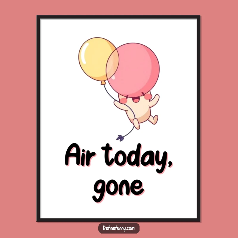 Funny Kawaii Balloon Pop Poster: Brighten Your Walls with Hilarious, Whimsical Art!