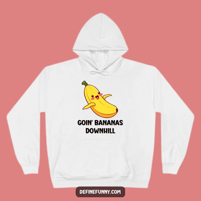 Funny Kawaii Banana Sliding Hoodie: Cozy Comfort with Ecstatic, Playful Vibes