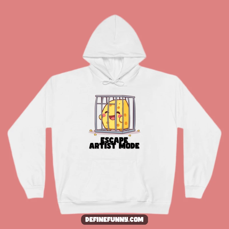 Funny Kawaii Cheese Escape Hoodie - Cozy & Hilarious Gift for Food Lovers