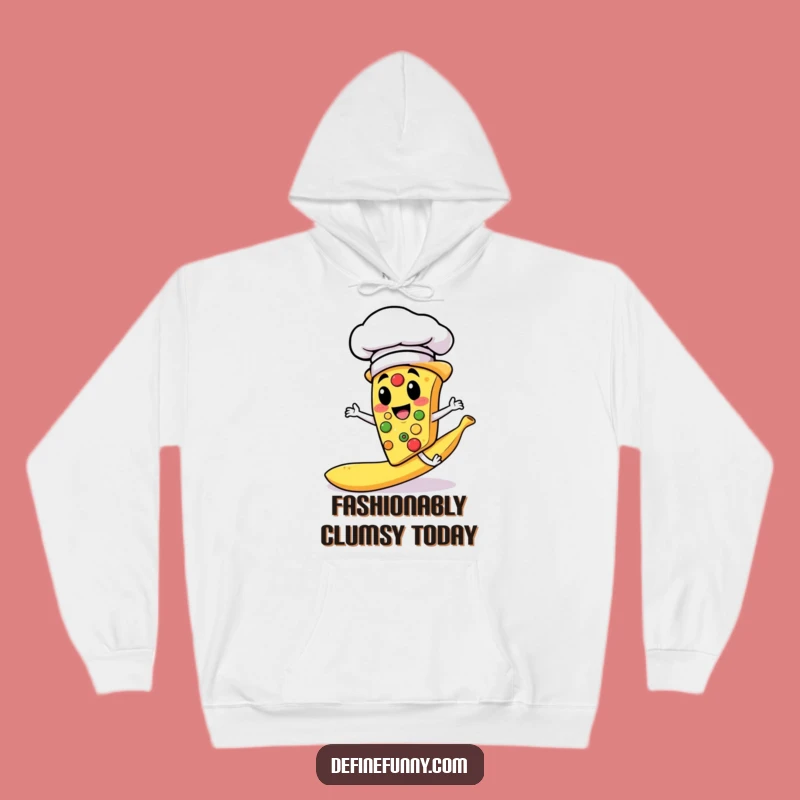 Funny Pizza Chef Slipping Banana Peel Hoodie - Cozy & Hilarious Gift