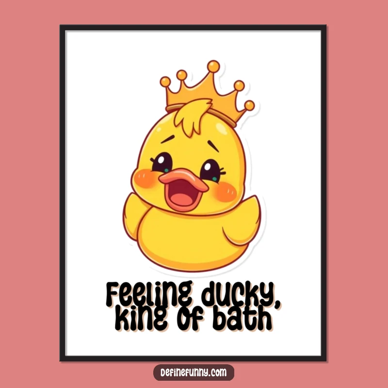 Funny Free Printable Wall Art: Shocked Ducky King, Quirky Downloadable Decor