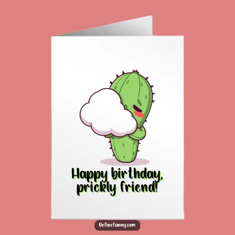 Free Printable Birthday Card: Funny Cactus Hug, Hilarious Downloadable Gift