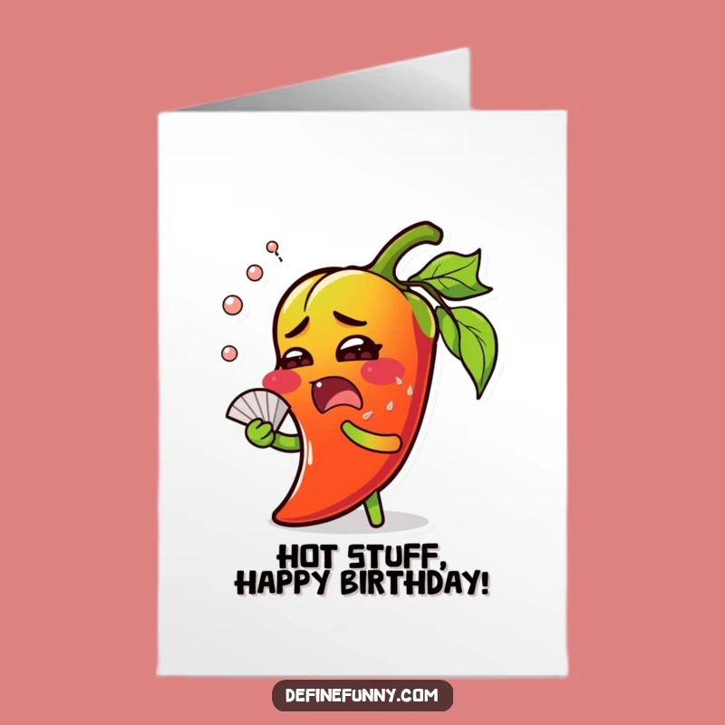 Free Printable Chili Pepper Birthday Card: Hot & Sweaty Downloadable Gift