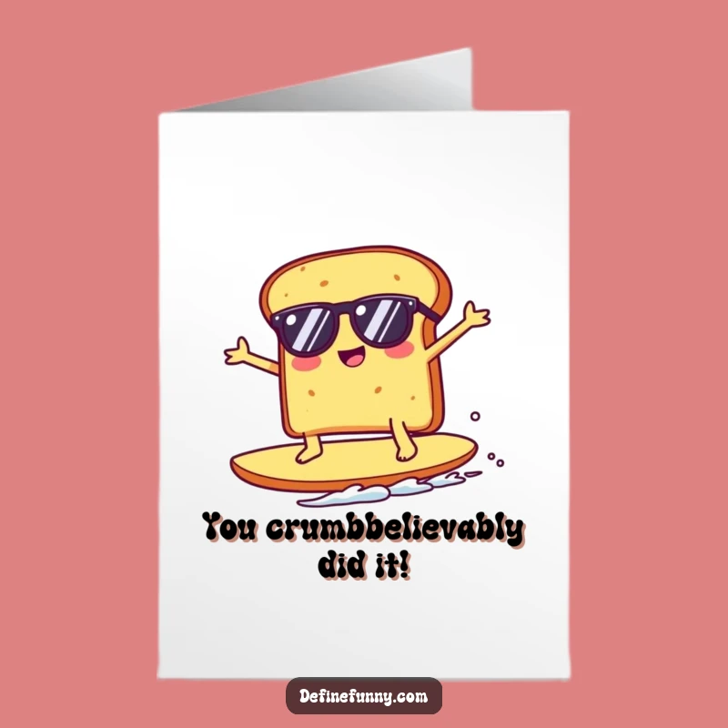 Free Printable Congrats Card: Kawaii Toast Surfing Success, Funny Downloadable Gift