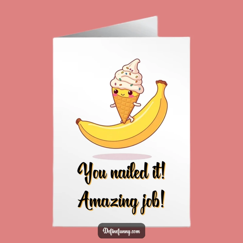 Free Printable Congrats Card: Slipping Ice Cream Wins! - Downloadable Joke Gift