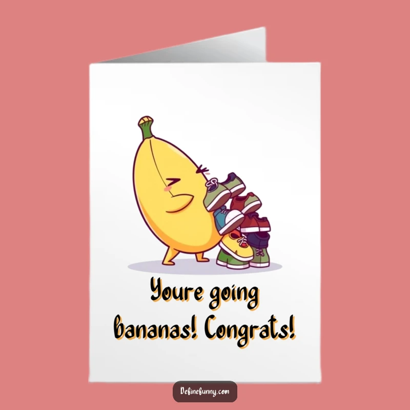 Free Printable Banana Congrats Card - Hilarious Shoe Balancing Feat Downloadable Greeting