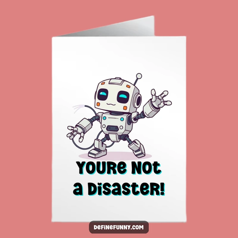 Free Printable Robot Card - Clumsy Bot Congrats Downloadable Gift for Any Occasion