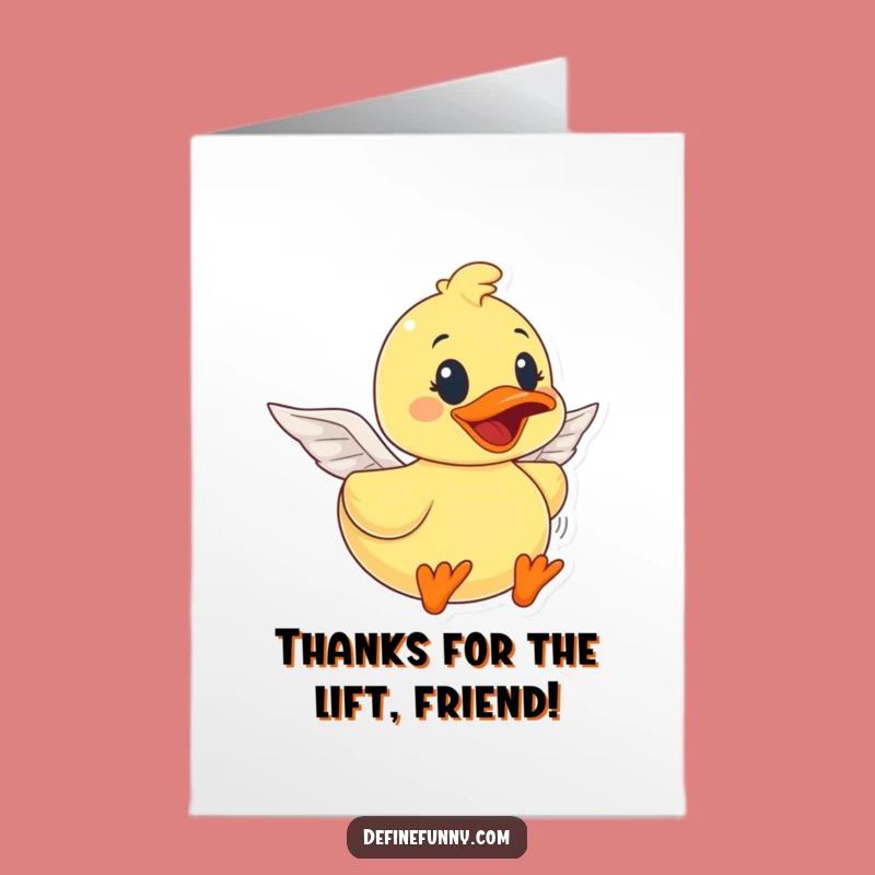 Free Printable Humorous Thank You Card: Duck's Flying Thanks!