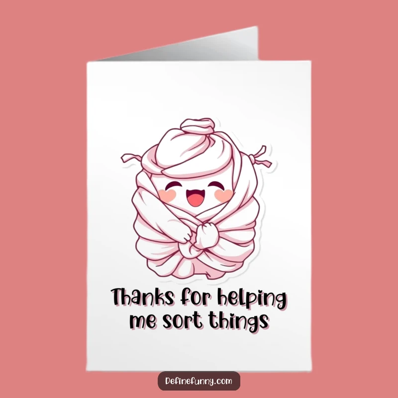 Free Printable Thank You Card: Laundry Pile Tied Up in Thanks