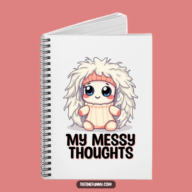 Funny Kawaii Sock Lint Monster Notebook - Hilarious Gift for Note-Takers