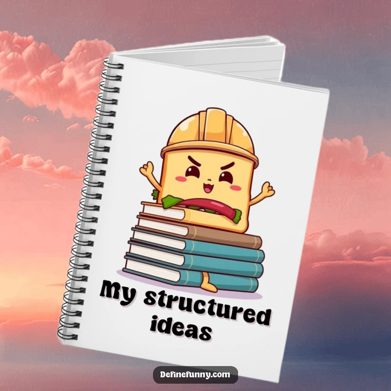 Funny Sandwich Book Balance Notebook: A determined sandwich in a hard hat balancing wobbly books, for all your notes.