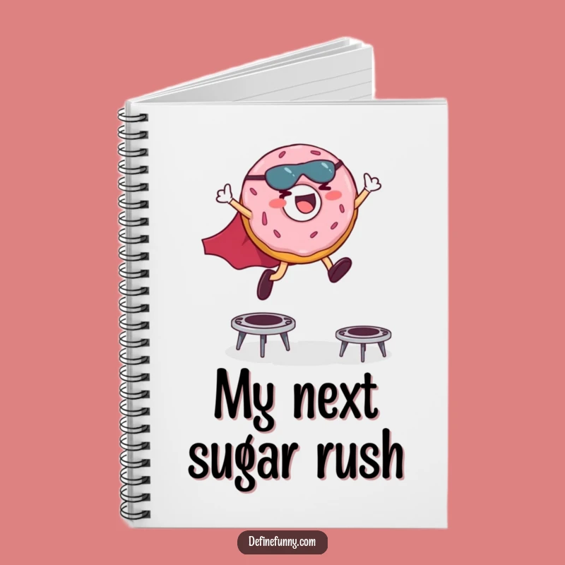 Funny Superhero Donut Notebook: Giggling Hero Trampoline Leaps Journal