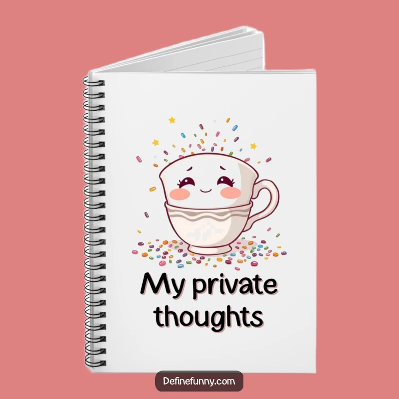 Funny Teacup Hiding Notebook: Shy Confetti Panic Journal, Hilarious Introvert Gift