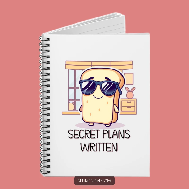 Funny Bread Sunglasses Notebook - Cool Loaf Journal, Gift