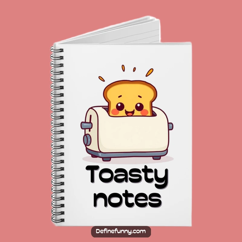 Funny Toast Surprise Notebook - Smiling Pop-Up Journal, Breakfast Gift Stationery