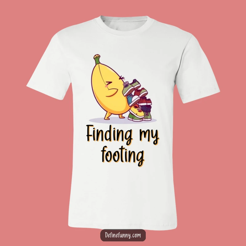 Funny Banana Mischief Shoe Balancing T-Shirt - Quirky Apparel