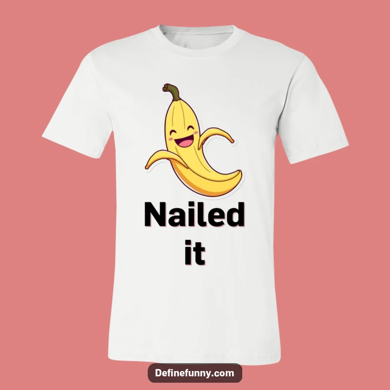 Funny Banana Peel Slip T-Shirt: Exaggerated Flair Tee, Comedic Gift