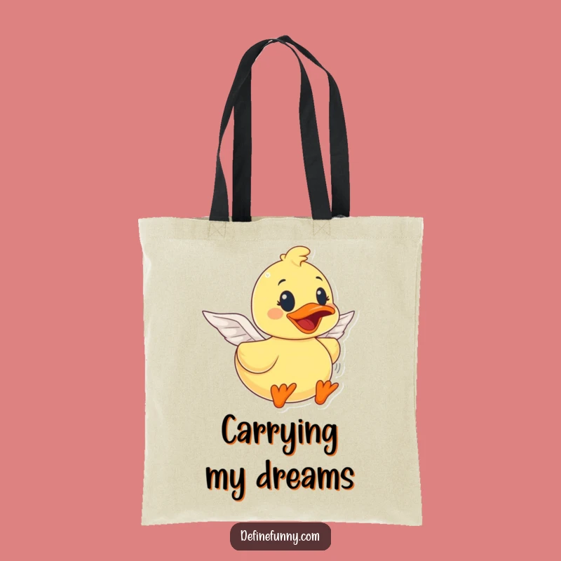 Funny Rubber Duck Flying Dream Tote Bag - Hilarious Gift for Shoppers