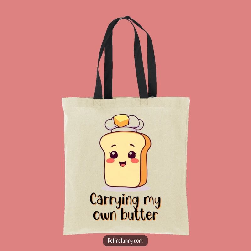 Funny Bread Chef Slipping on Butter Tote Bag: Your Hilarious Market Companion