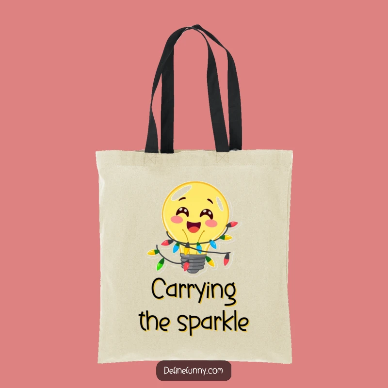 Funny Festive Lightbulb Tote Bag - Stylish, Humorous Accessory